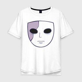 Мужская футболка хлопок Oversize с принтом Салли в Курске, 100% хлопок | свободный крой, круглый ворот, “спинка” длиннее передней части | sally face | маска | сали | салли | салли кромсалли | фейс | фишер