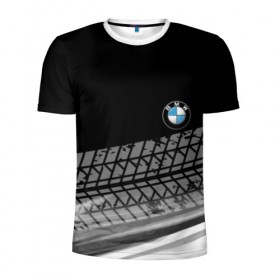 Мужская футболка 3D спортивная с принтом BMW в Курске, 100% полиэстер с улучшенными характеристиками | приталенный силуэт, круглая горловина, широкие плечи, сужается к линии бедра | bmw | авто | автомобиль | бмв | лого | логотип | машина | надпись | текстура