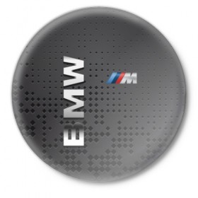 Значок с принтом BMW в Курске,  металл | круглая форма, металлическая застежка в виде булавки | bmw | авто | автомобиль | бмв | лого | логотип | машина | надпись | текстура