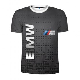 Мужская футболка 3D спортивная с принтом BMW в Курске, 100% полиэстер с улучшенными характеристиками | приталенный силуэт, круглая горловина, широкие плечи, сужается к линии бедра | bmw | авто | автомобиль | бмв | лого | логотип | машина | надпись | текстура