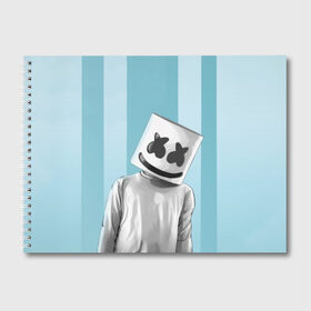 Альбом для рисования с принтом Marshmello в Курске, 100% бумага
 | матовая бумага, плотность 200 мг. | fortnite | joytime | marshmallow | marshmello | маршмелло | маршмеллоу | фортнайт