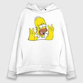 Женское худи Oversize хлопок с принтом Homer Ahegao в Курске, френч-терри — 70% хлопок, 30% полиэстер. Мягкий теплый начес внутри —100% хлопок | боковые карманы, эластичные манжеты и нижняя кромка, капюшон на магнитной кнопке | ahegao | anime | homer | kawaii | manga | simpson | аниме | ахегао | гомер | кавай | манга | симпсон