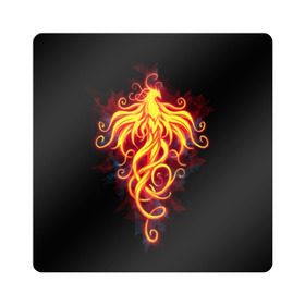 Магнит виниловый Квадрат с принтом Огненный Феникс в Курске, полимерный материал с магнитным слоем | размер 9*9 см, закругленные углы | огненный феникс