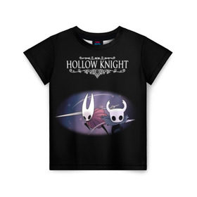 Детская футболка 3D с принтом Hollow Knight. в Курске, 100% гипоаллергенный полиэфир | прямой крой, круглый вырез горловины, длина до линии бедер, чуть спущенное плечо, ткань немного тянется | 3d | hollow knight | игра | полый рыцарь | холлоу найт
