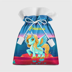 Подарочный 3D мешок с принтом Милый единорог в Курске, 100% полиэстер | Размер: 29*39 см | pony | грива | девочка | единорог | конь | копыта | красивая | лошадка | лошадь | милая | пони | природа закат | радуга