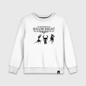 Детский свитшот хлопок с принтом HOLLOW KNIGHT в Курске, 100% хлопок | круглый вырез горловины, эластичные манжеты, пояс и воротник | game | gamer | hollow knight | logo | team cherry | игры | логотип | первонаж | рыцарь