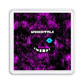 Магнит 55*55 с принтом Undertale Sans. в Курске, Пластик | Размер: 65*65 мм; Размер печати: 55*55 мм | 3d | pixel | sans | undertale | абстракция | андертейл | без глаз | игра | надпись | пиксель | пикселя | подземная история | текстура