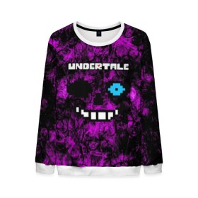 Мужской свитшот 3D с принтом Undertale Sans. в Курске, 100% полиэстер с мягким внутренним слоем | круглый вырез горловины, мягкая резинка на манжетах и поясе, свободная посадка по фигуре | 3d | pixel | sans | undertale | абстракция | андертейл | без глаз | игра | надпись | пиксель | пикселя | подземная история | текстура