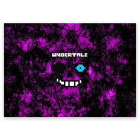 Поздравительная открытка с принтом Undertale Sans. в Курске, 100% бумага | плотность бумаги 280 г/м2, матовая, на обратной стороне линовка и место для марки
 | 3d | pixel | sans | undertale | абстракция | андертейл | без глаз | игра | надпись | пиксель | пикселя | подземная история | текстура