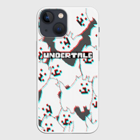 Чехол для iPhone 13 mini с принтом Undertale (Надоедливый пёс). в Курске,  |  | Тематика изображения на принте: 3d | glitch | pixel | undertale | андертейл | без глаз | глитч | игра | надоедливая собака | надоедливый пес | надпись | пиксель | пикселя | подземная история | текстура