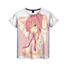 Женская футболка 3D с принтом Hentai by Magifuro Konnyaku в Курске, 100% полиэфир ( синтетическое хлопкоподобное полотно) | прямой крой, круглый вырез горловины, длина до линии бедер | anime | hot | meme | аниме | бикини | галстук | девушка | иероглиф | манга | стиль | фентези | формы | япония