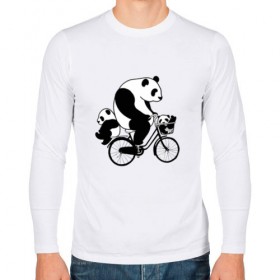 Мужской лонгслив хлопок с принтом Панда на велике в Курске, 100% хлопок |  | Тематика изображения на принте: велосипед | детеныши панды | животные | медведи | панда | панда катается | панда на велике | три панды | черно белые