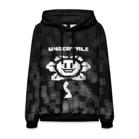 Мужская толстовка 3D с принтом Undertale. в Курске, 100% полиэстер | двухслойный капюшон со шнурком для регулировки, мягкие манжеты на рукавах и по низу толстовки, спереди карман-кенгуру с мягким внутренним слоем. | Тематика изображения на принте: 3d | pixel | undertale | абстракция | андертейл | геометрия | игра | надпись | пиксель | пикселя | подземная история | текстура | цветок