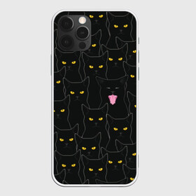 Чехол для iPhone 12 Pro Max с принтом Чёрные коты в Курске, Силикон |  | black | cat | eyes | halloween | kitten | look | magic | muzzle | mysticism | witch | witchcraft | yellow | ведьма | взгляд | глаза | желтый | колдовство | кот | котёнок | котик | кошачья | магия | мистика | хэллоуин | черный