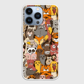 Чехол для iPhone 13 Pro с принтом Прикольные зверушки в Курске,  |  | bear | cat | dinosaur | dog | elephant | giraffe | monkey | owl | panda | penguin | pig | tiger | баран | бегемот | белка | динозавр | животное | жираф | заяц | звери | зверушки | кот | лев | лиса | лошадь | медведь | олень | осел | панда | петух