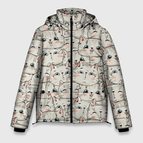 Мужская зимняя куртка 3D с принтом Забавные котики в Курске, верх — 100% полиэстер; подкладка — 100% полиэстер; утеплитель — 100% полиэстер | длина ниже бедра, свободный силуэт Оверсайз. Есть воротник-стойка, отстегивающийся капюшон и ветрозащитная планка. 

Боковые карманы с листочкой на кнопках и внутренний карман на молнии. | anime | cat | cute | funny | kitten | анимэ | забавный | кот | котёнок | котик | котэ | кошка | милый | прикольный