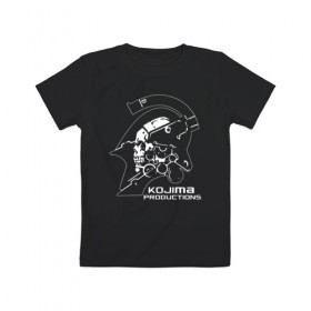 Детская футболка хлопок с принтом KOJIMA PRODUCTIONS в Курске, 100% хлопок | круглый вырез горловины, полуприлегающий силуэт, длина до линии бедер | bridges | death stranding | fragile express | games | kojima | kojima productions | logo | ludens | игры | кодзима | лого | люденс