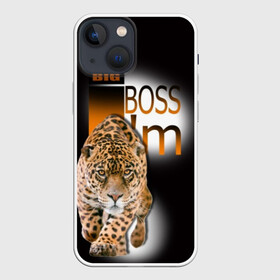 Чехол для iPhone 13 mini с принтом Я Босс Im big boss в Курске,  |  | Тематика изображения на принте: big boss | кружка с леопардом
купить | купить футболку boss | купить футболку босс | подарок начальнику | стильная футболка | футболка с леопардом купить | я босс | я начальник