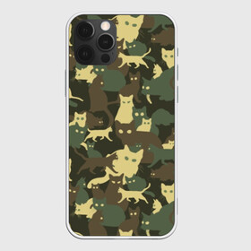 Чехол для iPhone 12 Pro Max с принтом Кошачий камуфляж в Курске, Силикон |  | Тематика изображения на принте: animal | camouflage | cat | funny | green | khaki | marsh | silhouette | болотный | животное | забавный | зеленый | камуфляж | кот | котик | силуэт | хаки