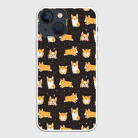 Чехол для iPhone 13 mini с принтом Корги в Курске,  |  | animal | attractive face | breed | children | cool | corgi | cute | dog | drawing | funny | red | white | yellow | белый | детский | желтый | животное | забавный | корги | круто | милый | пёс | порода | рисунок | рыжий | собака