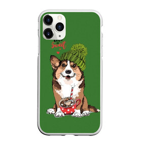 Чехол для iPhone 11 Pro матовый с принтом Love is sweet в Курске, Силикон |  | animal | breed | brown | corgi | cute | dog | funny | green | hat | heart | slogan | text | white | белый | животное | забавный | зеленый | корги | коричневый | милый | пёс | порода | сердце | слоган | собака | текст | шапка