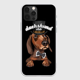 Чехол для iPhone 12 Pro Max с принтом Такса в цилиндре в Курске, Силикон |  | animal | black | bowtie | breed | brown | cool | cylinder | dachshund | dog | gentleman | muzzle | white | белый | галстук  бабочка | джентльмен | животное | коричневый | порода | прикольный | собака | такса | цилиндр | черный