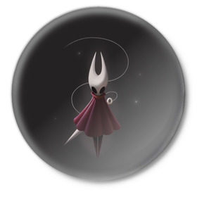 Значок с принтом Hollow Knight в Курске,  металл | круглая форма, металлическая застежка в виде булавки | hollow knight | детская | для детей | игра | компьютерная игра | королевство | рыцарь | темный рыцарь | холлов кнайт | экшен