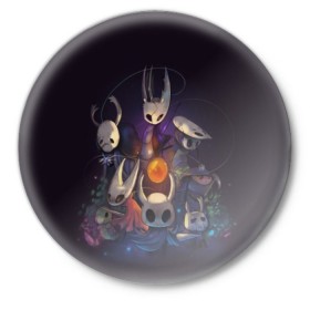 Значок с принтом Hollow Knight в Курске,  металл | круглая форма, металлическая застежка в виде булавки | hollow knight | детская | для детей | игра | компьютерная игра | королевство | рыцарь | темный рыцарь | холлов кнайт | экшен