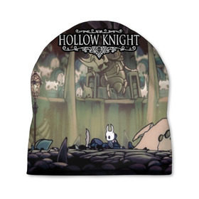 Шапка 3D с принтом HOLLOW KNIGHT в Курске, 100% полиэстер | универсальный размер, печать по всей поверхности изделия | game | games | hallownest | hollow knight | безымянный рыцарь | бои | враги | заброшенное королевство | игра | исследование | компьютерная игра | насекомые | персонаж | поиск | приключения | секреты