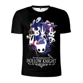 Мужская футболка 3D спортивная с принтом Hollow Knight в Курске, 100% полиэстер с улучшенными характеристиками | приталенный силуэт, круглая горловина, широкие плечи, сужается к линии бедра | hallownest | hollow knight | the knight | игры | компьютерная игра | реймер | рыцарь