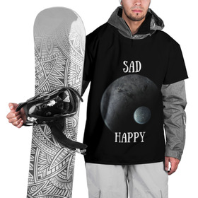 Накидка на куртку 3D с принтом Sad Happy в Курске, 100% полиэстер |  | jesus | rap | грустный | джизус | джизус возрождение | джизус рэпер | джизус ты ювелир | мерч | музыка | реп | рэп | счастливый
