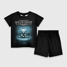 Детский костюм с шортами 3D с принтом Hollow Knight в Курске,  |  | hallownest | hollow knight | the knight | игры | компьютерная игра | реймер | рыцарь