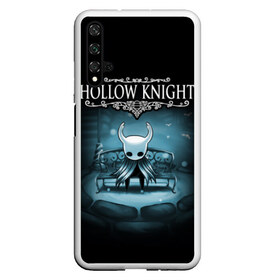 Чехол для Honor 20 с принтом Hollow Knight в Курске, Силикон | Область печати: задняя сторона чехла, без боковых панелей | hallownest | hollow knight | the knight | игры | компьютерная игра | реймер | рыцарь