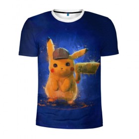 Мужская футболка 3D спортивная с принтом Pikachu Pika Pika в Курске, 100% полиэстер с улучшенными характеристиками | приталенный силуэт, круглая горловина, широкие плечи, сужается к линии бедра | pika | pikachu | аниме | детская | детям | игры | молния | мышка | мышь | пика | пикачу | покемон | покемоны