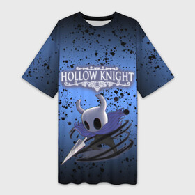 Платье-футболка 3D с принтом Hollow Knight в Курске,  |  | game | hollow knight | hollow knight godmaster | hollow knight map | hollow knight ps4 | silksong | зот могучий | игра | карта | королевство | метроидвания | полый король | приключения букашек | халлоунест | холлоу кнайт | эмилития