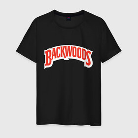 Мужская футболка хлопок с принтом backwoods в Курске, 100% хлопок | прямой крой, круглый вырез горловины, длина до линии бедер, слегка спущенное плечо. | Тематика изображения на принте: backwoods | баквудс | бренд | буквы | название | слово