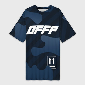 Платье-футболка 3D с принтом OFFF в Курске,  |  | abloh | black | logo | of white | off | off white | offwhite | paint | street | trend | virgil | wear | white | бренд | вайт | лого | мода | офвайт | офф | офф вайт | оффвайт | символ | стритвир | тренд | уличная