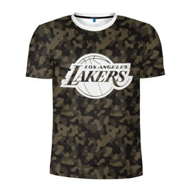 Мужская футболка 3D спортивная с принтом Los Angeles Lakers Camo в Курске, 100% полиэстер с улучшенными характеристиками | приталенный силуэт, круглая горловина, широкие плечи, сужается к линии бедра | camo | lakers | los angeles lakers | nba | баскетбол | камуфляж | лос анджелес лейкерс | нба | спорт | хаки