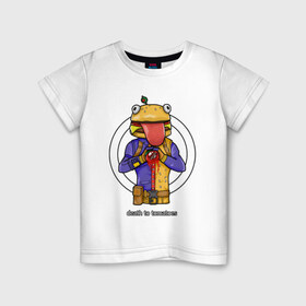 Детская футболка хлопок с принтом Durr Burger в Курске, 100% хлопок | круглый вырез горловины, полуприлегающий силуэт, длина до линии бедер | battle | burger | durr | fort | fortnite | royale | битва | бургер | бургермен | бургермэн | королевская | форт | фортнайт