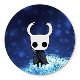 Коврик для мышки круглый с принтом Рыцарь - HOLLOW KNIGHT в Курске, резина и полиэстер | круглая форма, изображение наносится на всю лицевую часть | Тематика изображения на принте: game | games | ghosts | godmaster | hollow | hornet | knight | metroidvania | silksong | zote | гримм | зот | игра | игры | квиррел | найт | песня | полый | призраки | пустой | рыцарь | силксонг | холлоу | хорнет | шелк