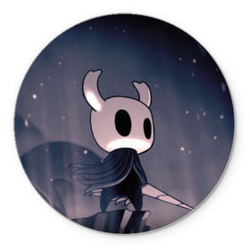 Коврик для мышки круглый с принтом Рыцарь - HOLLOW KNIGHT в Курске, резина и полиэстер | круглая форма, изображение наносится на всю лицевую часть | game | games | ghosts | godmaster | hollow | hornet | knight | metroidvania | silksong | zote | гримм | зот | игра | игры | квиррел | найт | песня | полый | призраки | пустой | рыцарь | силксонг | холлоу | хорнет | шелк