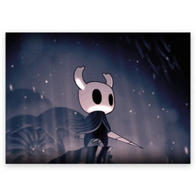 Поздравительная открытка с принтом Рыцарь - HOLLOW KNIGHT в Курске, 100% бумага | плотность бумаги 280 г/м2, матовая, на обратной стороне линовка и место для марки
 | game | games | ghosts | godmaster | hollow | hornet | knight | metroidvania | silksong | zote | гримм | зот | игра | игры | квиррел | найт | песня | полый | призраки | пустой | рыцарь | силксонг | холлоу | хорнет | шелк