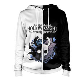 Женская толстовка 3D на молнии с принтом Hollow Knight (Black & White) в Курске, 100% полиэстер | длина до линии бедра, манжеты и пояс оформлены мягкой тканевой резинкой, двухслойный капюшон со шнурком для регулировки, спереди молния, по бокам два кармана | game | hollow knight | hollow knight godmaster | hollow knight map | hollow knight ps4 | silksong | белый | зот могучий | игра | карта | королевство | метроидвания | полый король | приключения букашек | халлоунест | холлоу кнайт | черный