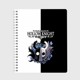 Тетрадь с принтом Hollow Knight (Black & White) в Курске, 100% бумага | 48 листов, плотность листов — 60 г/м2, плотность картонной обложки — 250 г/м2. Листы скреплены сбоку удобной пружинной спиралью. Уголки страниц и обложки скругленные. Цвет линий — светло-серый
 | Тематика изображения на принте: game | hollow knight | hollow knight godmaster | hollow knight map | hollow knight ps4 | silksong | белый | зот могучий | игра | карта | королевство | метроидвания | полый король | приключения букашек | халлоунест | холлоу кнайт | черный