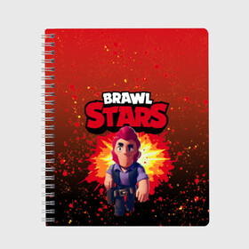 Тетрадь с принтом Brawl Stars Colt в Курске, 100% бумага | 48 листов, плотность листов — 60 г/м2, плотность картонной обложки — 250 г/м2. Листы скреплены сбоку удобной пружинной спиралью. Уголки страниц и обложки скругленные. Цвет линий — светло-серый
 | boom | brawl | brawl st | brawl stars | colt | logo | map | mobo | pattern | poco | shelly | stars | бравл | взрыв | игра | игры | карта | кольт | лого | мобильные игры | патерн | паттерн | поко | старс | шелли