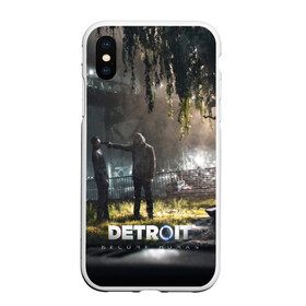 Чехол для iPhone XS Max матовый с принтом DETROITBECOME HUMAN в Курске, Силикон | Область печати: задняя сторона чехла, без боковых панелей | action | ai | android | connor | dbhpk19 | detroit become human | game | rk 800 | rk 900 | андроиды | детектив | игра | игры | интерактивное кино | кара | коннор | логотип | маркус | роботы | фирменный стиль | экшн