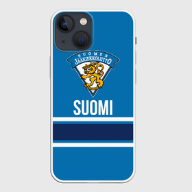 Чехол для iPhone 13 mini с принтом СБОРНАЯ ФИНЛЯНДИИ в Курске,  |  | finland | hockey | sport | герб | надписи | сборная финляндии | сборная хоккея | символика | спорт | спортсмен | финляндия | форма | хоккей | чемпионат | чемпионат 2019