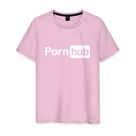 Мужская футболка хлопок с принтом PornHub в Курске, 100% хлопок | прямой крой, круглый вырез горловины, длина до линии бедер, слегка спущенное плечо. | brazzers | браззерс
