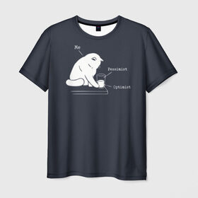Мужская футболка 3D с принтом Кот хулиган в Курске, 100% полиэфир | прямой крой, круглый вырез горловины, длина до линии бедер | волосатый | вредный | киса | кот | котей | кошка | мем | оптимист | пессимист | полосатый | разбил | хулиган | шерстяной