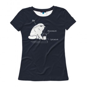 Женская футболка 3D с принтом Кот хулиган в Курске, 100% полиэфир ( синтетическое хлопкоподобное полотно) | прямой крой, круглый вырез горловины, длина до линии бедер | волосатый | вредный | киса | кот | котей | кошка | мем | оптимист | пессимист | полосатый | разбил | хулиган | шерстяной